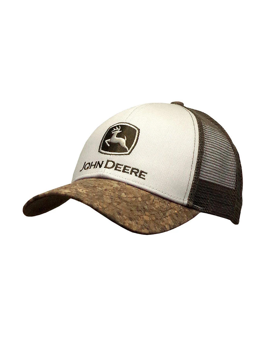 John Deere Cork Trucker Cap - Ivory Color - Adjustable Fit
