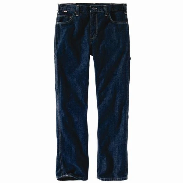 Carhartt Men's Flame Resistant Rugged Flex Relaxed Fit Jeans - 38x32 - Deep Indigo Wash