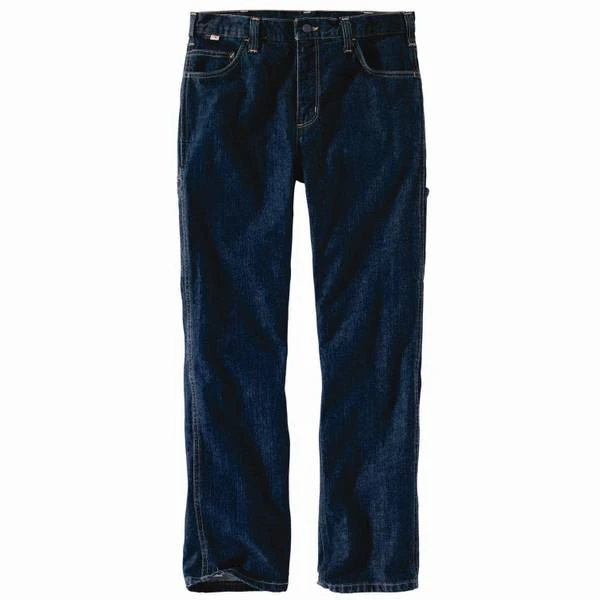 Carhartt Men's Flame Resistant Rugged Flex Relaxed Fit Jeans - 35x30 - Deep Indigo Wash