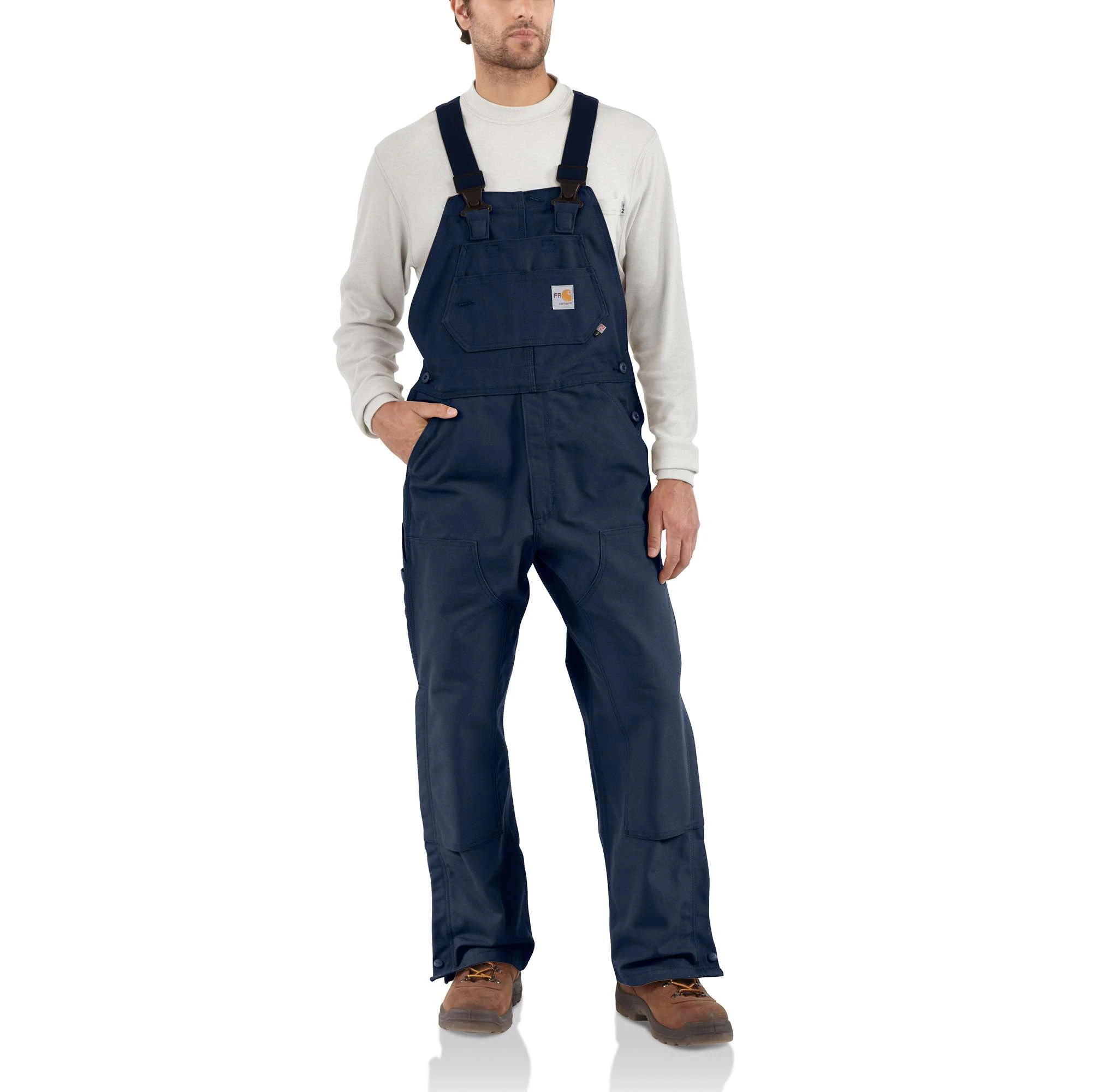 Carhartt Men's Flame-resistant Duck Bib Overall Unlined 40w X 32l Dark Navy