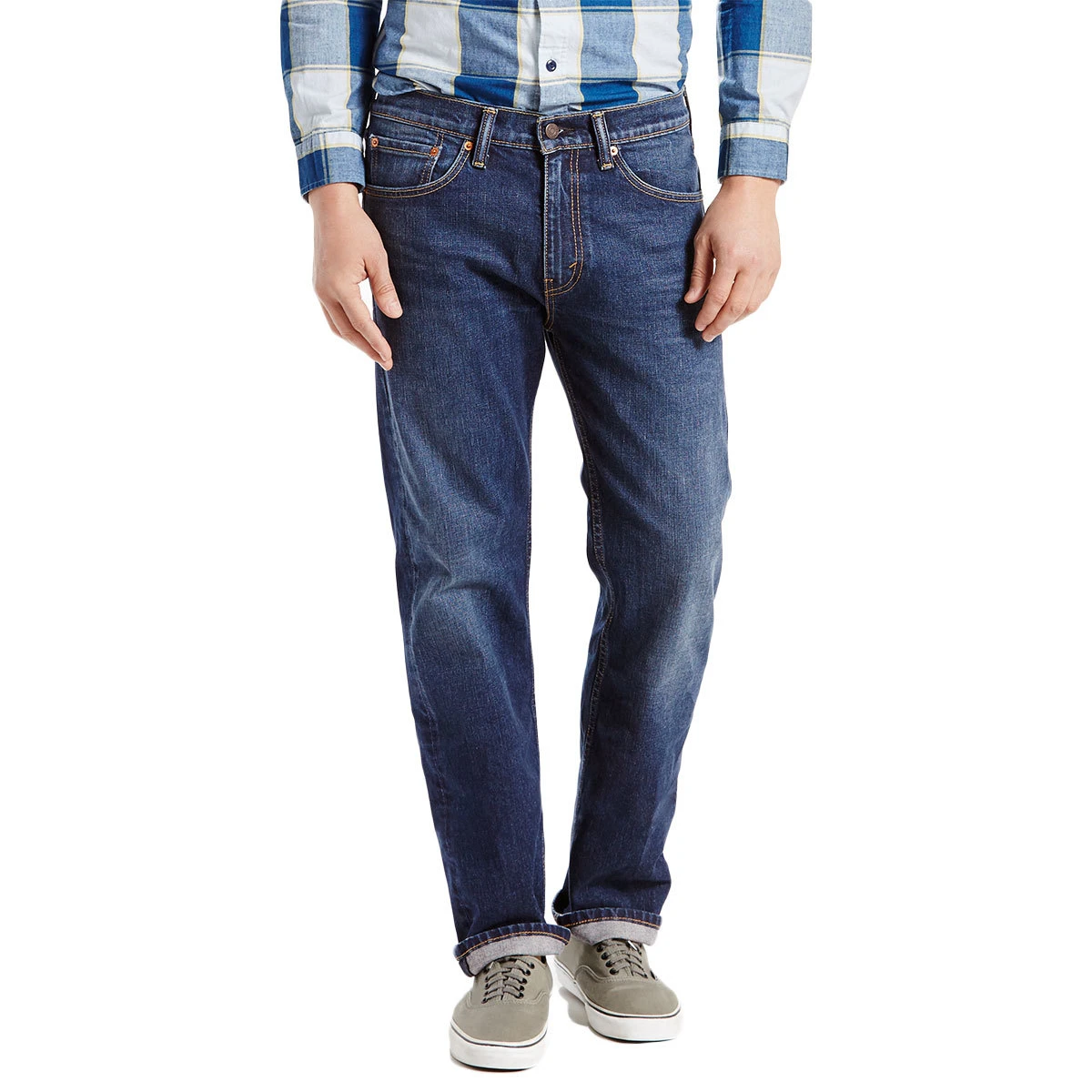 Levi's Men's 505 Regular Fit Stretch Jeans, Size 33w 32l, Hawk Blue