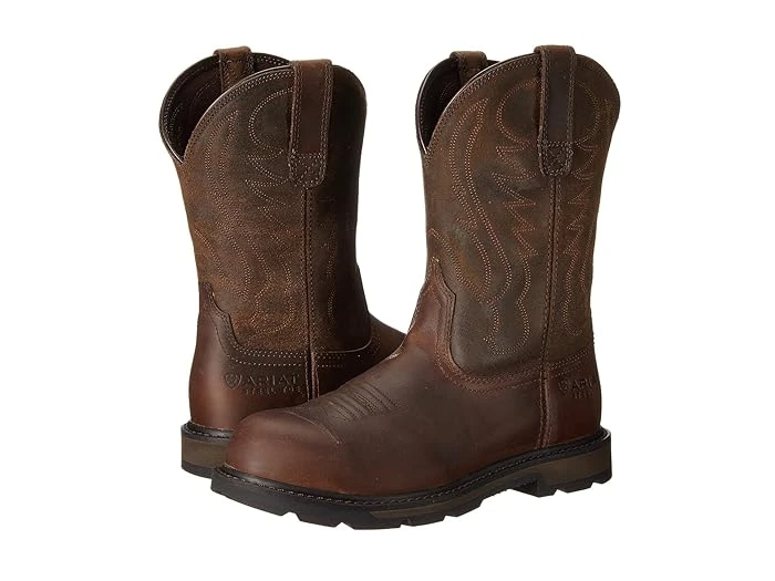 Ariat Men's Groundbreaker Pull-on Steel Toe Work Boots, Brown, Size 14 M Us