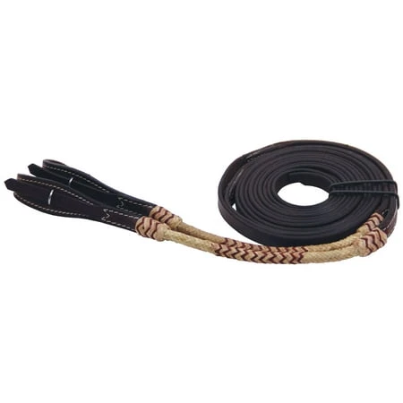 Rolled Rawhide 8' Split Horse Reins For Equestrian Use