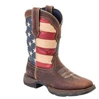 Durango Lady Rebel Women's Patriotic Pull-on Western Boots, Size 11 Medium, Brown