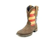 Durango Lady Rebel Women's Patriotic Pull-on Western Boots, Size 8 Medium, Brown/union Flag