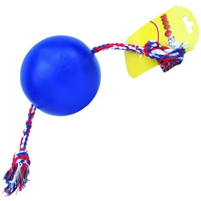 Tuggo Adjustable Weighted Exercise Dog Toy 10 Inch Ball With 4 Foot Rope Blue