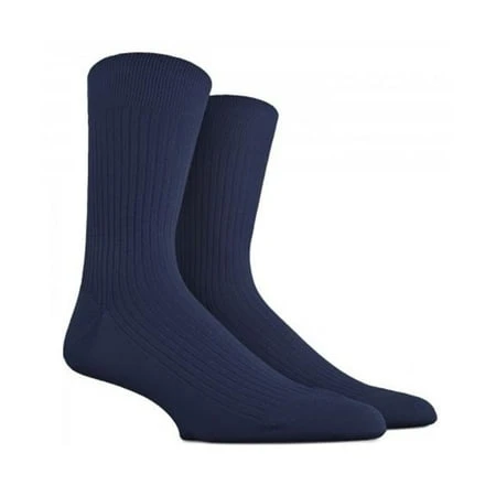 No.582 Loose Fit Navy Merino Wool Crew Sock - Medium Size