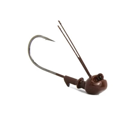 Jig Head Fishing Hooks  Stealth HD 3 Pack  3/16 Ounce  Brown