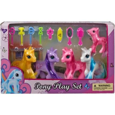 Colorful Toy 9010 13-piece Pony Playset For Kids