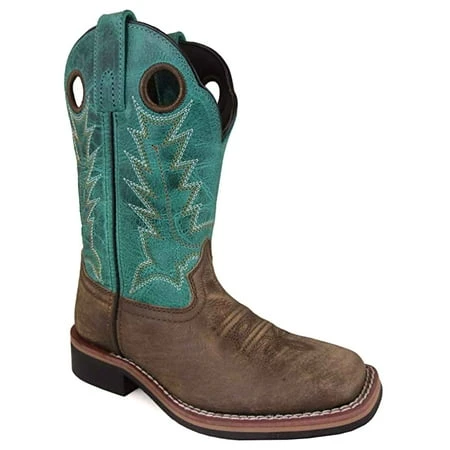 Smoky Mountain Boys Jesse Western Boots Brown Distress/turquoise Size 9 Model 3851