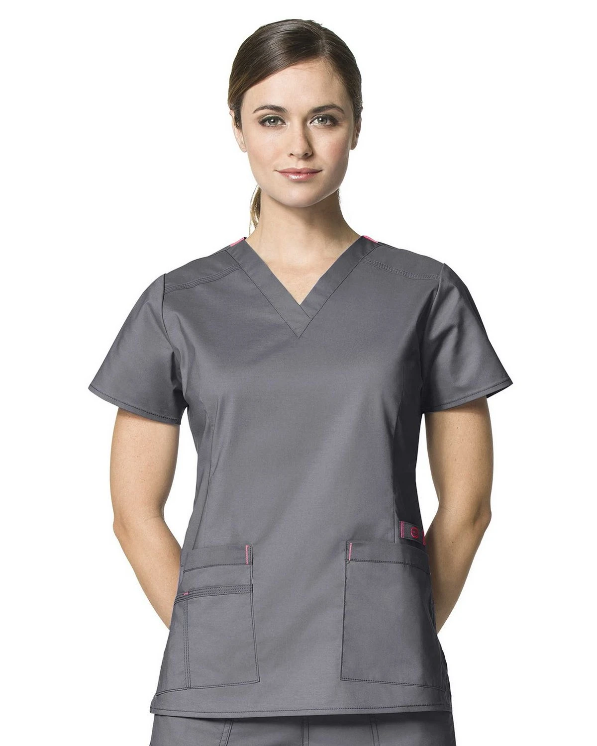 Wonderwink Women's Wonderflex Verity V-neck Scrub Top, Pewter, Xx-large