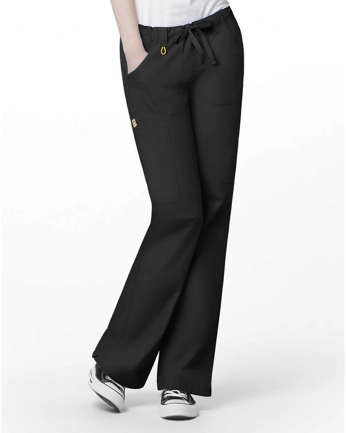 Wonderwink Women's Scrub Cargo Pant 5046a, Black, Small, 7 Pocket Design