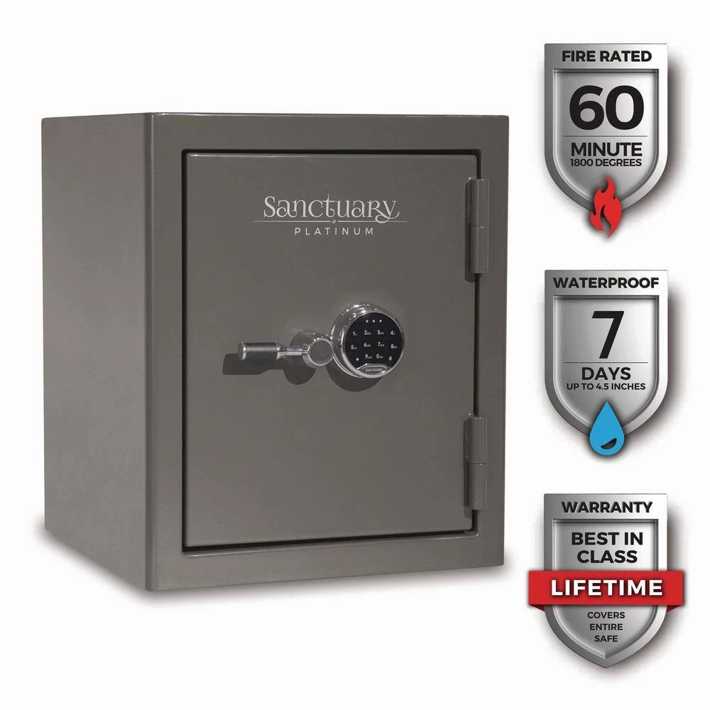 Sanctuary Large Fire And Waterproof Home And Office Vault Graphite Gloss Finish