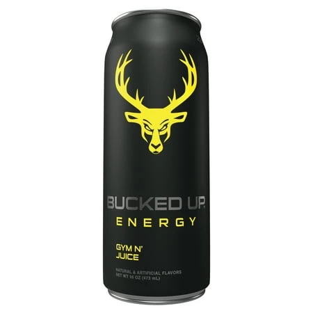 Bucked Up Energy Drink 300mg Caffeine Gym N Juice 16 Fluid Ounces