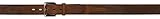3d Men's Western Leather Overlay Belt With Feathered Edge Brass - Size 60 Brown