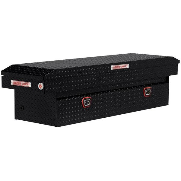 Weatherguard 127503 Full Standard Aluminum Saddle Truck Tool Box, 72 In., Gloss Black