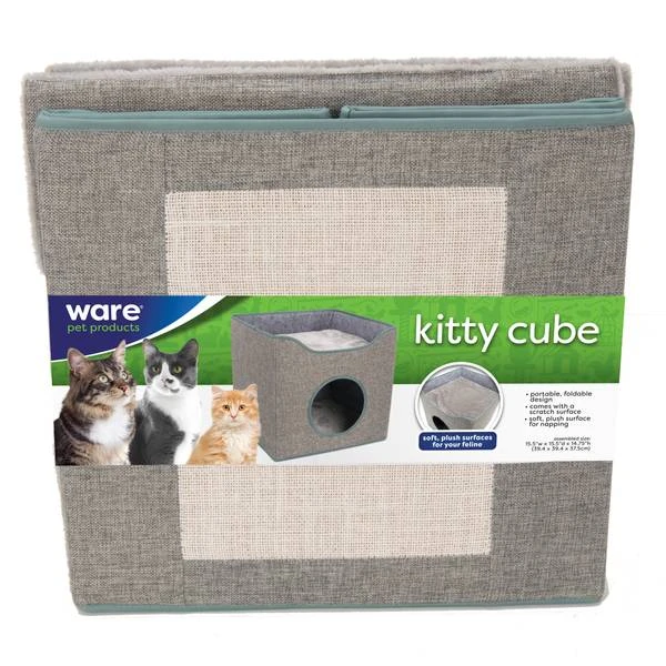 Ware Manufacturing Kitty Cube Pet Bed - Grey Color