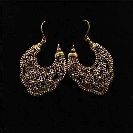 M & F Western De24886g Gold Filigree Flower Pattern Earrings - 1.75 X 1.50 In.