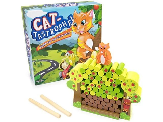 Brybelly Tcdg-063 Cat-tastrophe Children's Dexterity Wood Family Game