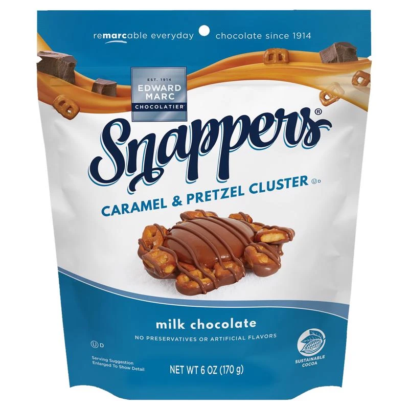 Edward Marc Snappers Original Milk Chocolate Pretzel Snacks 6 Oz