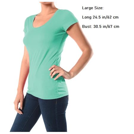 Sofra Ladies Round Neck T-shirt Mint Color Size Large