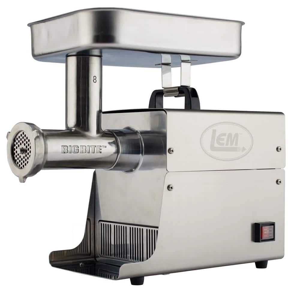 Lem Big Bite #8 Dual Grind Meat Grinder 0.5hp Silver