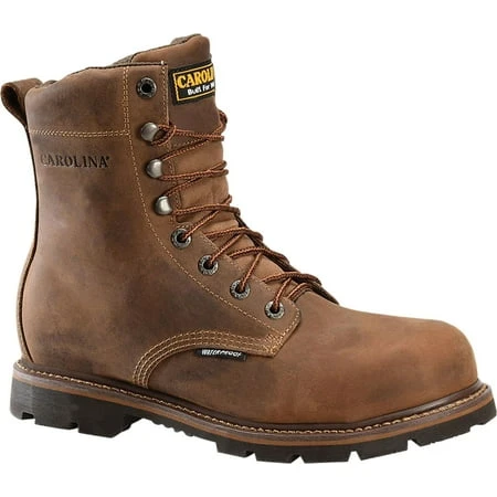 Men's Carolina Ca3557 8" Installer Waterproof Steel Toe Work Boot Mohawk Rw Brown Leather Size 9 D