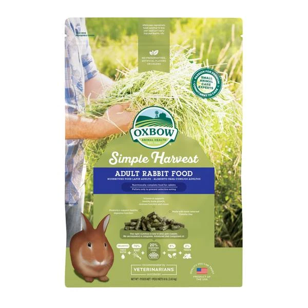 Oxbow 8 Lb Simple Harvest Adult Rabbit Food For Healthy Nutrition