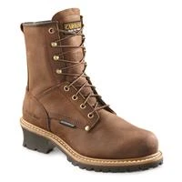 Carolina Men's 8" Waterproof Logger Boots, Crazy Horse, Medium Width, Copper