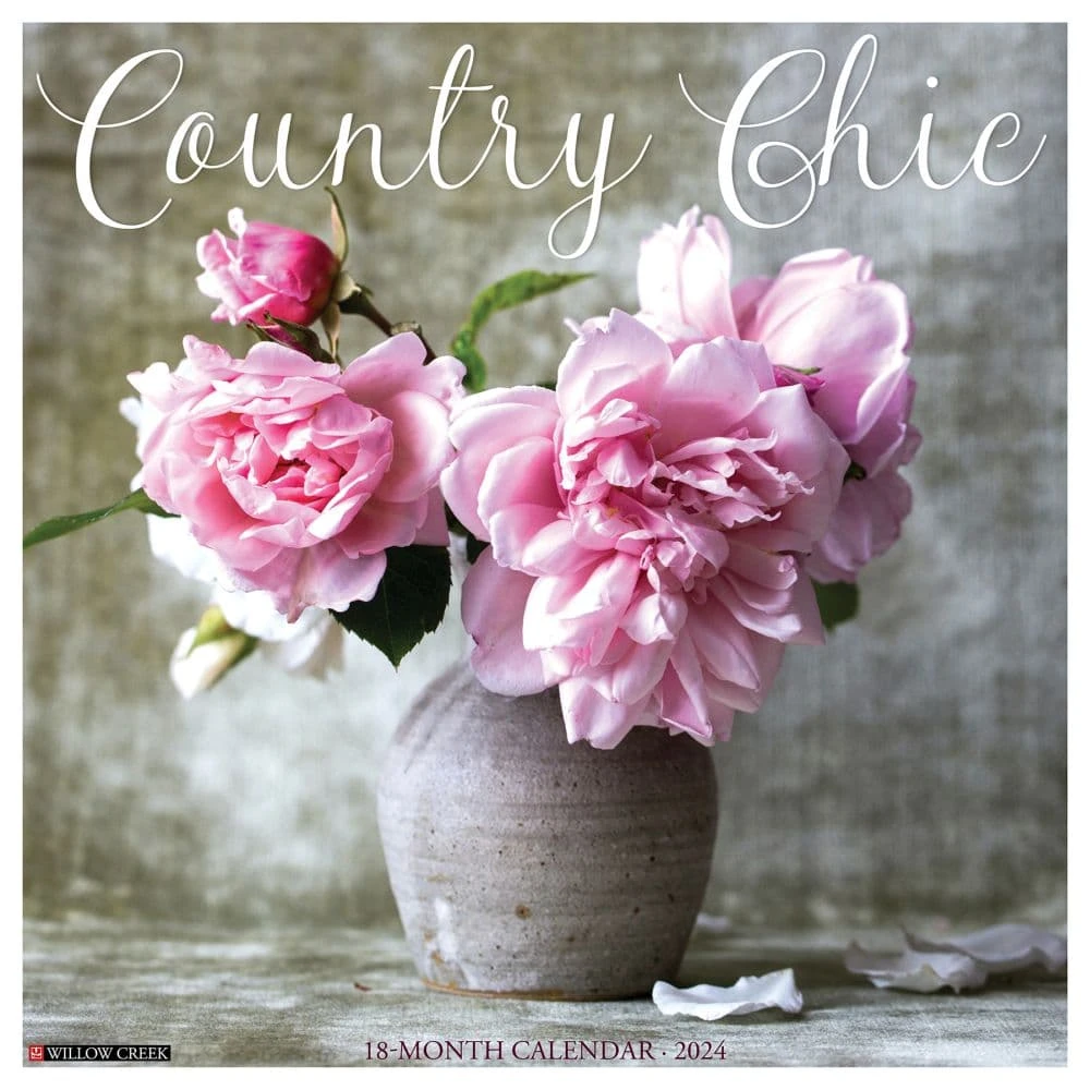 Country Chic 2024 Wall Calendar - Beautiful Rustic Designs For Every Month