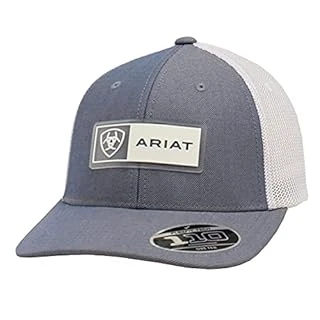 A300015313 Mesh Snap Back Logo Patch Hat Baseball Cap For Men, Light Blue - One Size