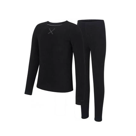 Terramar Kids Winter Warmers Fleece 2-piece Set, Black, Large Size