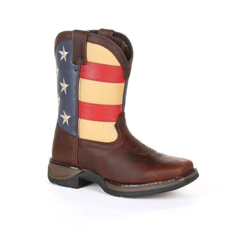 Durango Lil Rebel American Flag Toddler Western Boots, Size 10 T, Brown