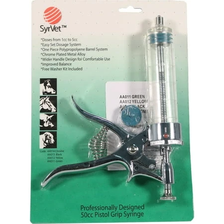 Syrvet Professionally Designed 50cc Pistol Grip Automatic Syringe