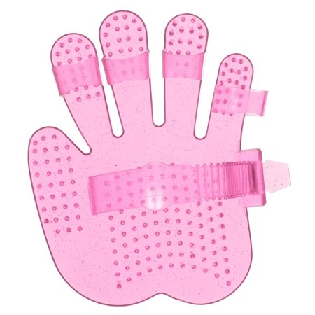 Tough 1 Horse Grooming Hand Shaped Adult Soft Finger Jelly Curry Comb Pink