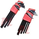 22 Piece Long Arm Hex Key Wrench Set In Sae And Metric Sizes