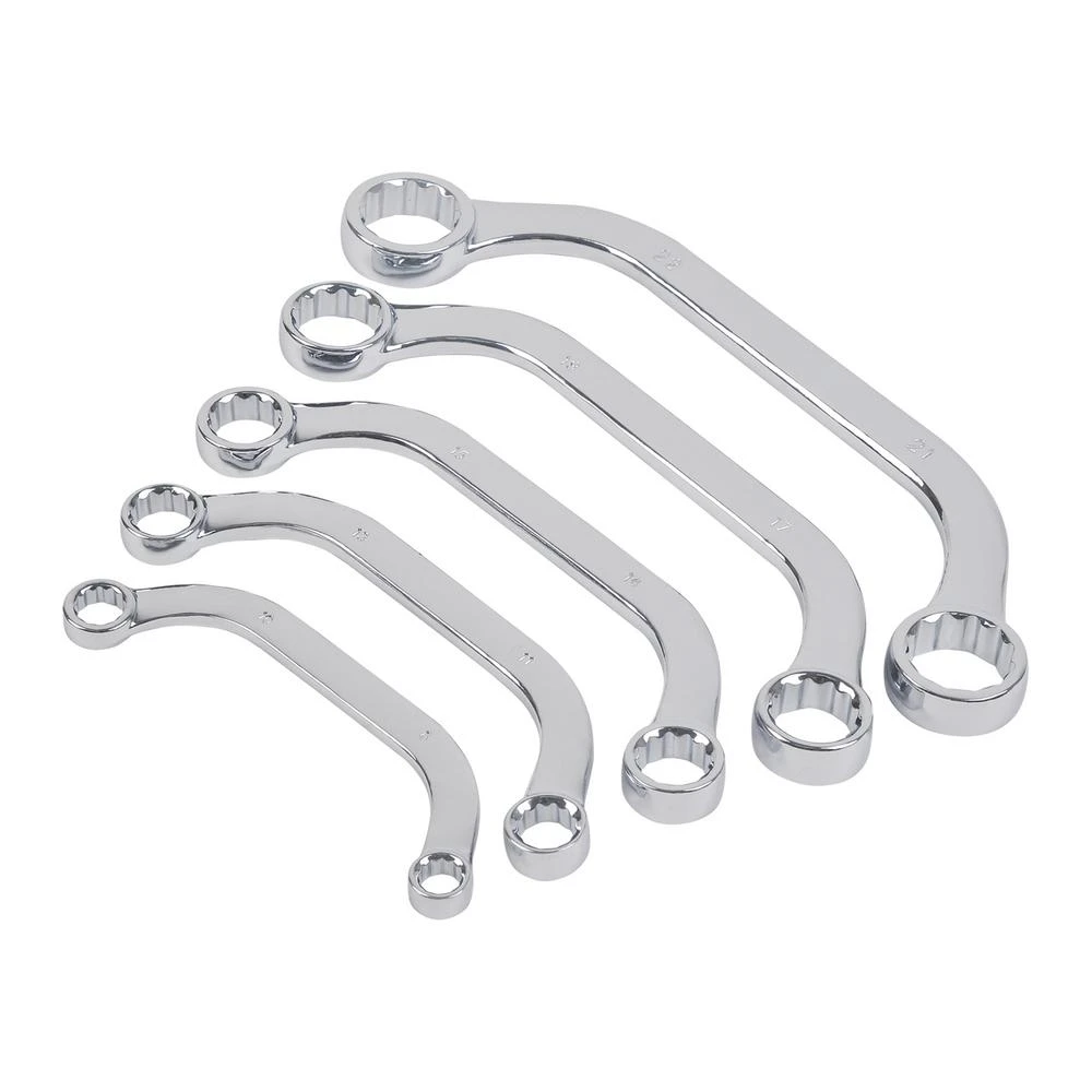 King 5-piece Half-moon Box-end Wrench Set 5/16" To 7/8" With Hanging Clip Sae