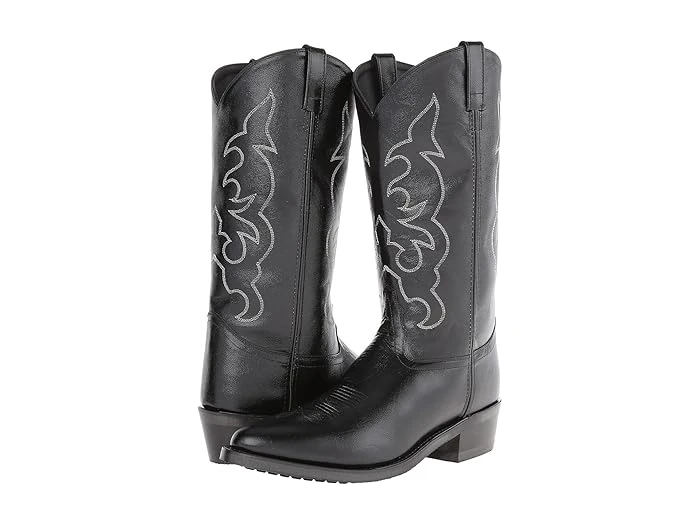Old West Men's Tough Work Cowboy Boots 12 D Black Narrow Toe Tbm3010