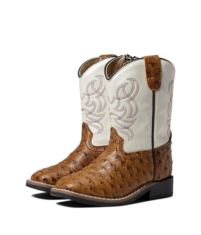 Old West Toddler Kids Boots In Tobacco Color