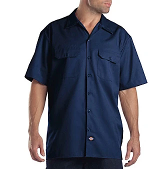 Dickies Men's Short Sleeve Work Shirt, Navy, Size: 3xl