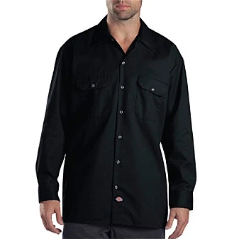 Dickies Men's Big & Tall Long Sleeve Twill Work Shirt, Size 2xlt, Navy