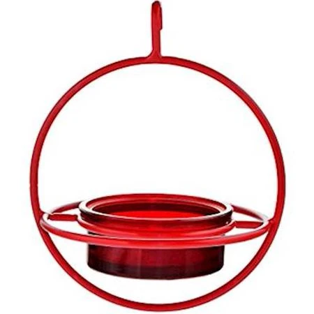 M047-200-r Hummble Bold Red Bird Feeder With Perch - 7 Inch Hanging Sphere