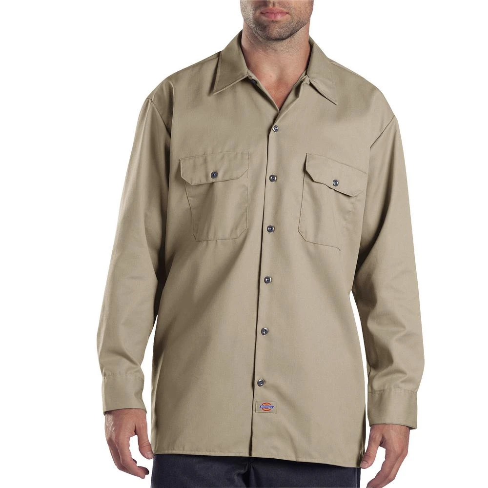 Men's 2x-large Khaki Long Sleeve Twill Work Shirt, Model 574kh