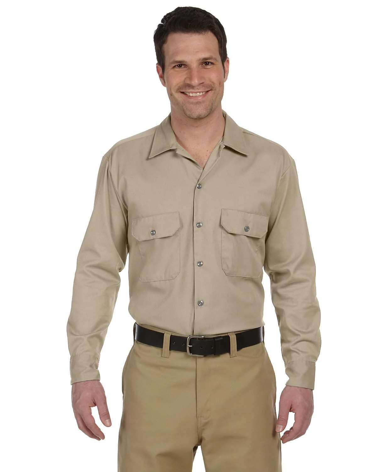 Dickies Men's 3x-large Khaki Long Sleeve Twill Work Shirt Model 574kh