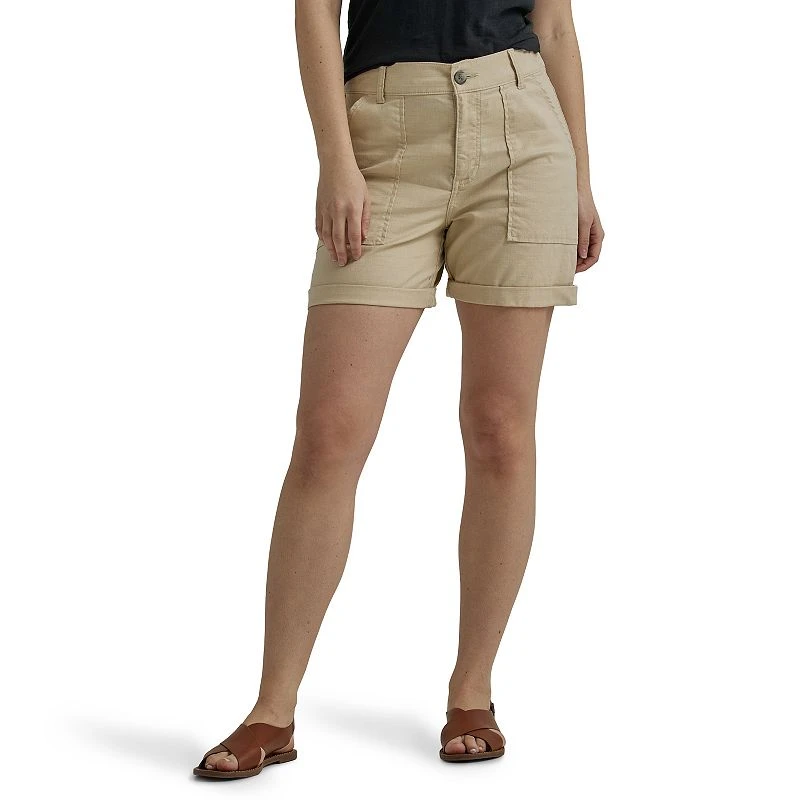Women's Lee Legendary Rolled Shorts, Size 14 Regular, Beige/green
