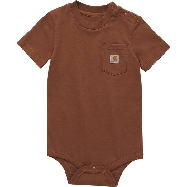 Carhartt Ib Pocket Short Sleeve Bodysuit In Black For Infants