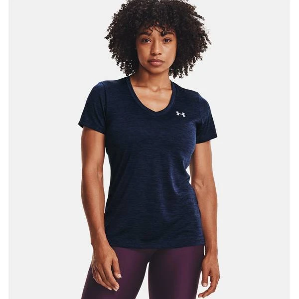 Under Armour Women's Tech Twist V-neck Tee, Size Medium, Blue
