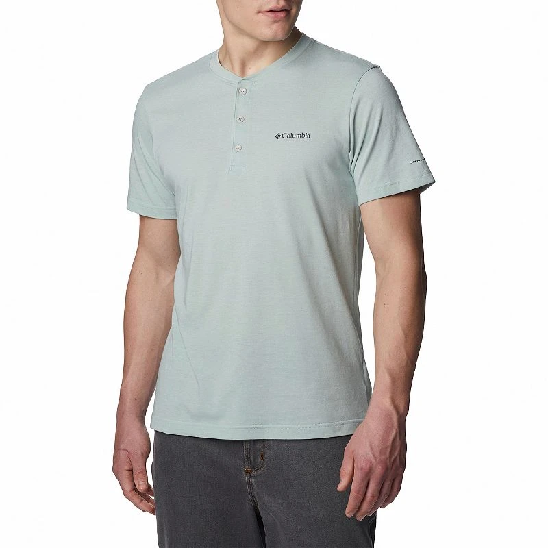 Men's Columbia Thistletown Hills Henley Shirt, Size Medium, Green Color