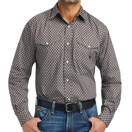 10042273 Men's Winston Classic Snap Long Sleeve Shirt Eiffel Tower Design