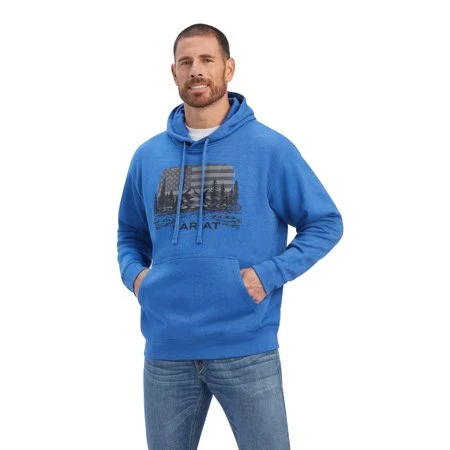 Ariat Men's Land Of The Free Brushed Fleece Sweatshirt Hoodie Xxl